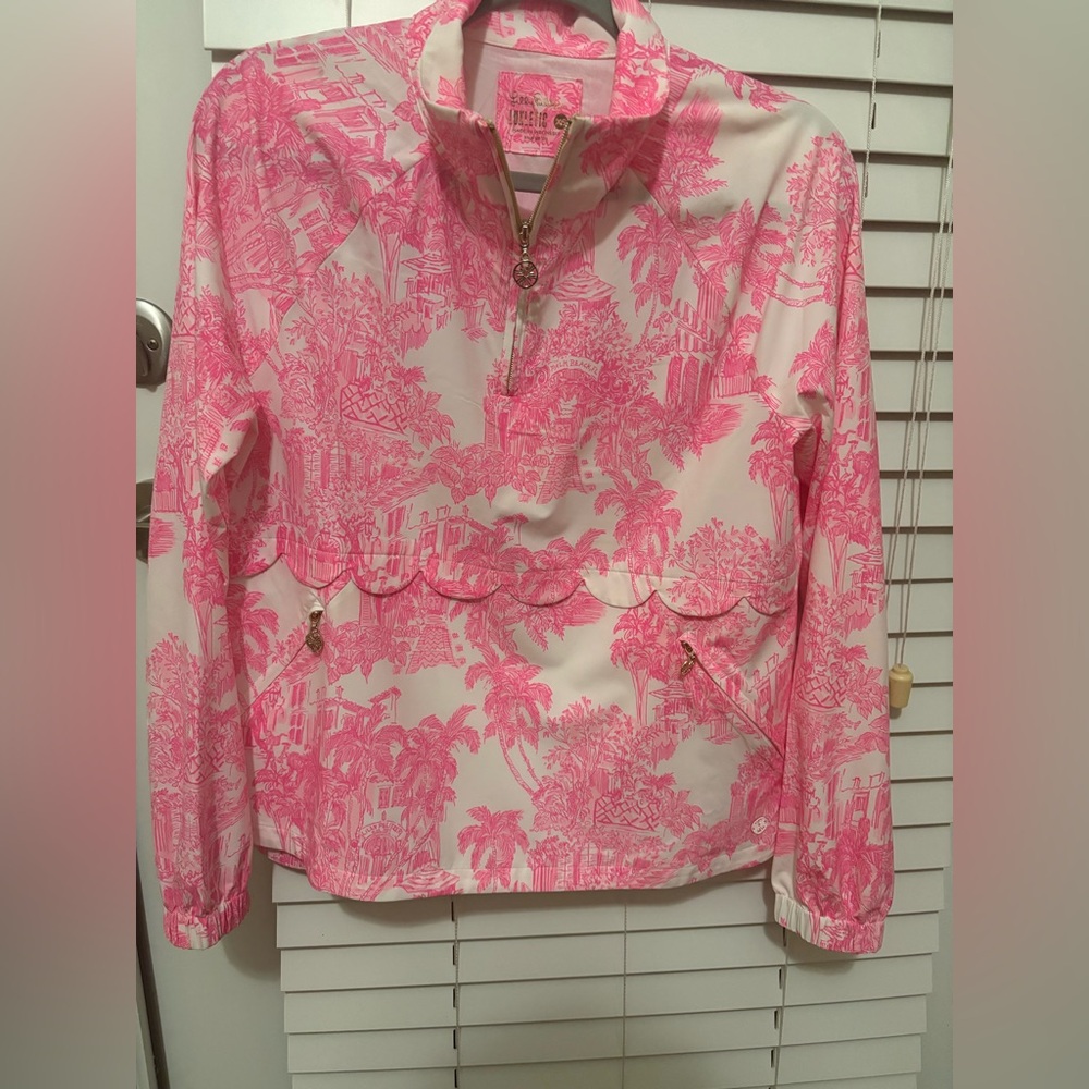 Lilly Pulitzer Tulia Performance Jacket/Pullover Resort White Anniversary